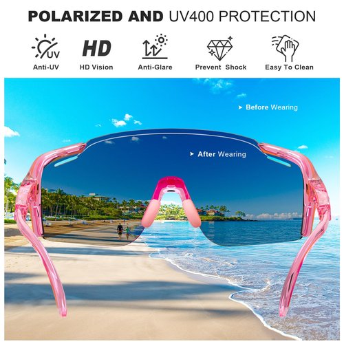 Derowern Kids Sunglasses Polarized Youth Baseball Sunglasses Sports TR90 Lightweight Frame Sun Glass for Boys Girls Age 10-14 Softball Cycling Running