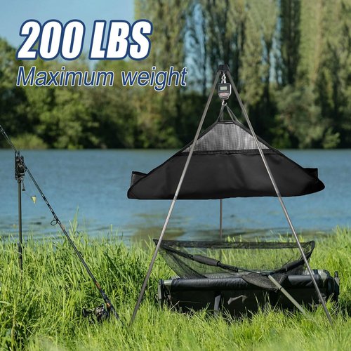 Fishing Tournament Weigh in Fish Bag, 49x21inch Heavy Duty Fish Bags Fish Weigh Bags Folding Sling Fish Bag Heavy Duty Fish Transport Bag for Caught Fish Leakproof Resistant Fishing Bag with Scale,