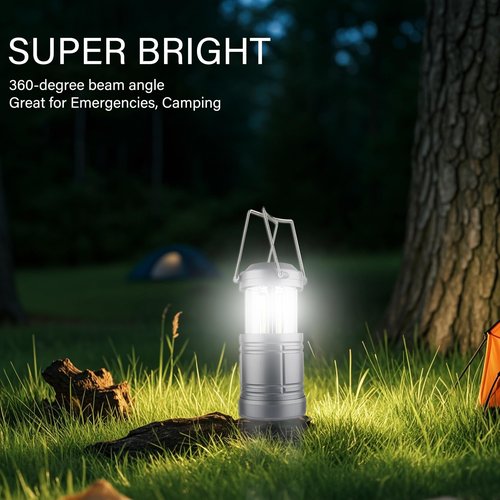 ZYUNMALL 4 Pack Camping Lanterns, Battery Powered LED Lantern for Hurricanes, Power Outages, and Outdoor Use