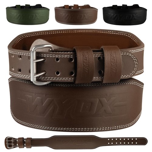 WYOX Weight Lifting Belt for Gym Fitness – Cowhide Leather, 4” Padded Lumbar Back Support lifting Belt, 8 Adjustable Holes, Ideal for Powerlifting, Bodybuilding, Deadlift, Squat & Strength Training