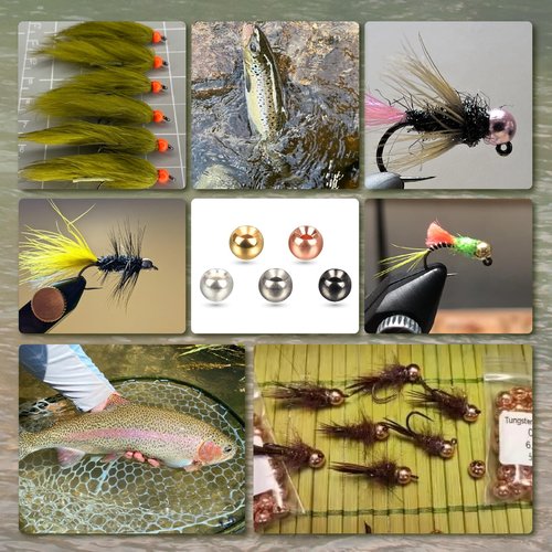 TG-DZURI Tungsten Beads for Fly Tying, 50pcs Tungsten Cyclops Beads Black Nickle Color 4.6mm Sizes Fly Tying Materials Beads Hook Size 6#-8#