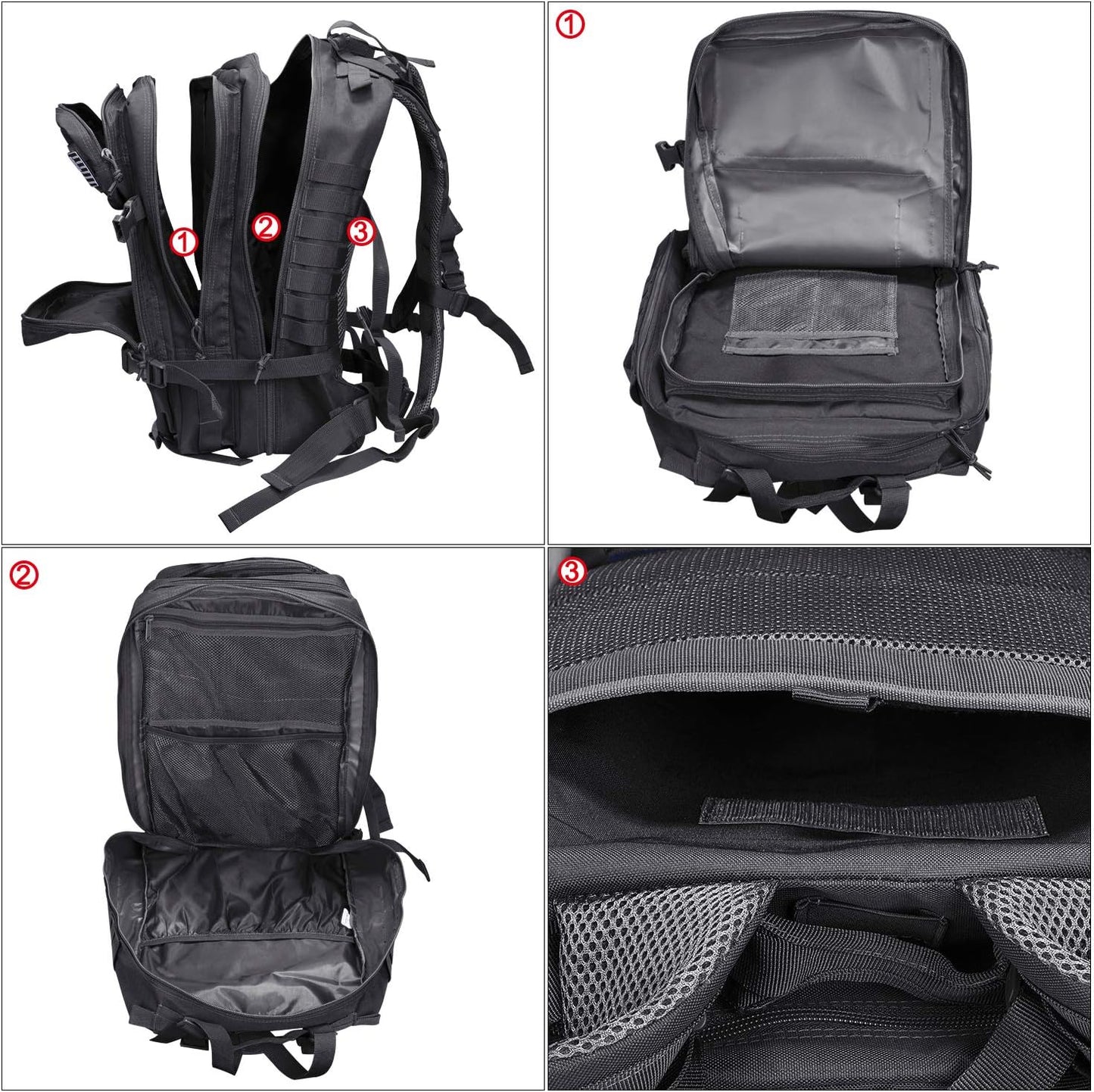 Prospo Military Tactical Backpack Large Fishing Tackle Backpack 3 Day Assault Survival Pack Molle Bag for Men