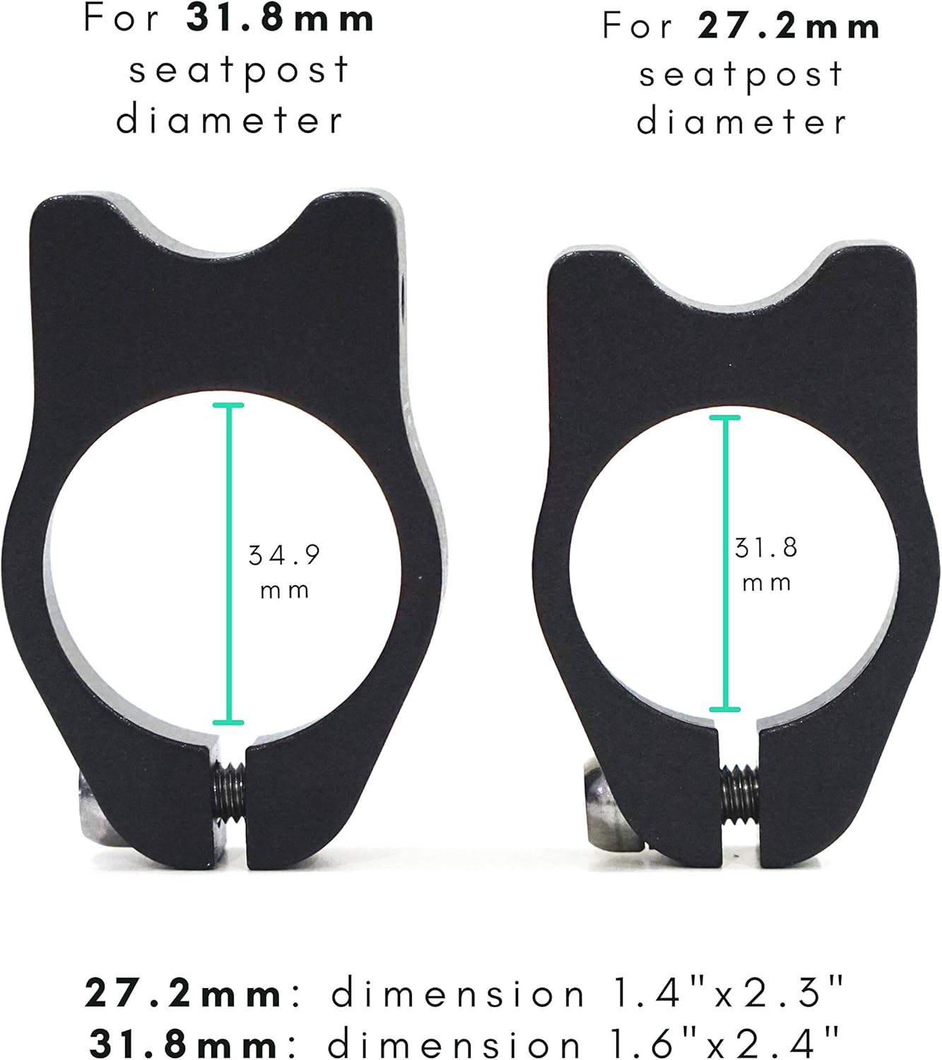 Vincita Rack Mount Seatpost Clamp - For Bike Without Rear Rack Threaded Hole Fixation - Suitable With Seatpost Diameter 27.2 mm (Seatpost Tube 31.8 mm) - Lightweight -mountain, Road, Folding Bicycle.