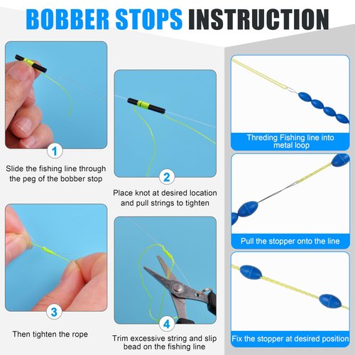 SILANON Fishing Slip Bobbers Kit Fishing Bobbers Floats Balsa Wood Slip Bobbers with Rubber Bobber Stops Slip Float Rig for Crappie Panfish Walleyes Trout Bass Fishing