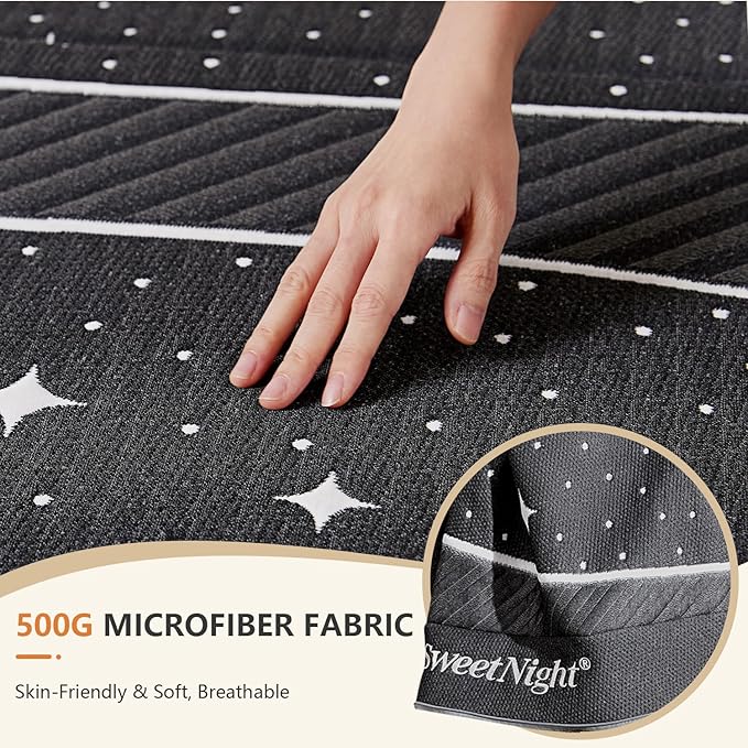 Sweetnight Tri-fold Mattress - 4 Inch Dual-layer Foam Folding Mattress | Removable & Washable 500G Superfine Fiber Cover | Suitable for Camping, RV & Home Use （Full）