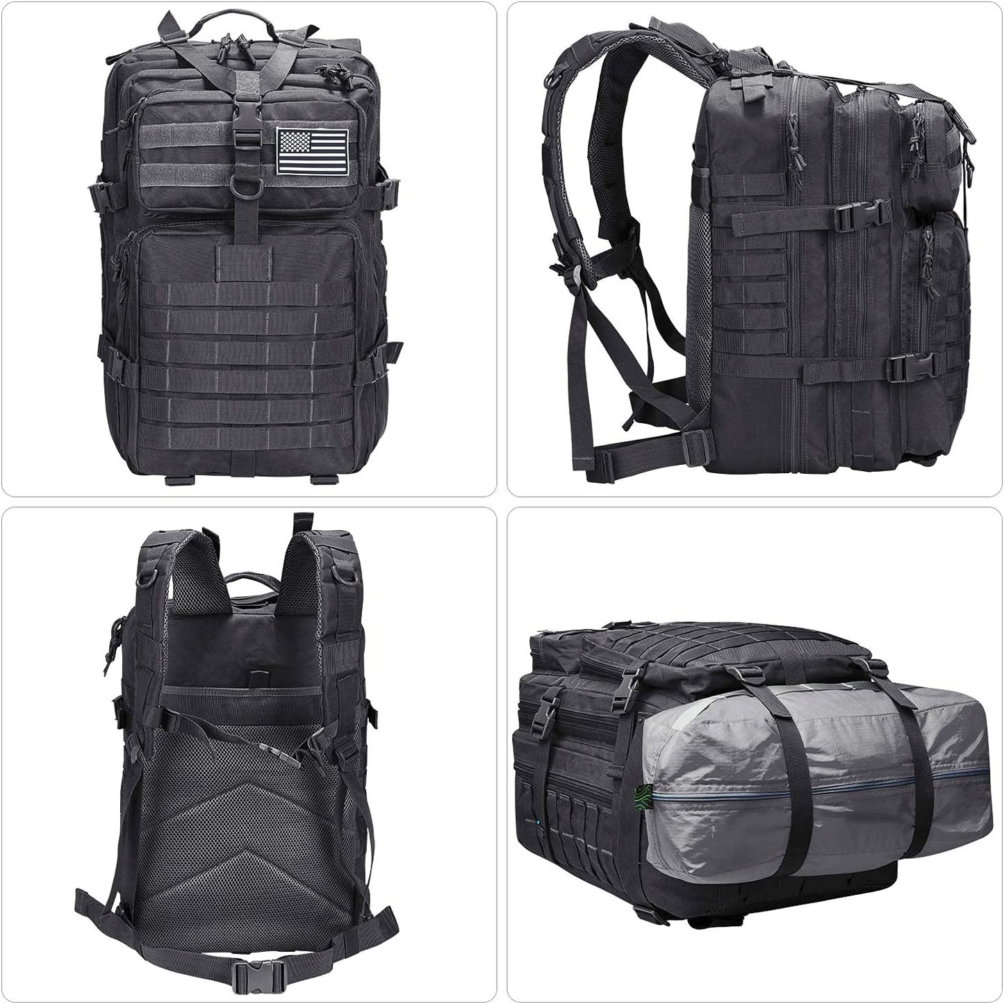 Prospo Military Tactical Backpack Large Fishing Tackle Backpack 3 Day Assault Survival Pack Molle Bag for Men
