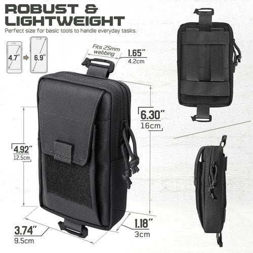 LIVANS Tactical Backpack Accessories Pouch, Molle Accessories Shoulder Strap Attachment Pouches Utility EDC Phone Pouch Sport