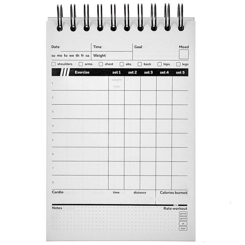 Gym Journal by ProFit – 128 Workouts, A6 (4 x 6 inches), 140 Pages, Wire-bound - Exercise Log Book Designed by Professionals to Get Things Done – Easy to Use Fitness Planner