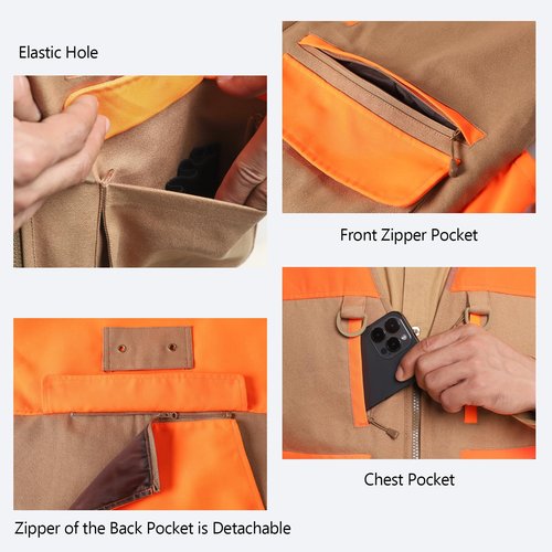 NEW VIEW Upland Hunting Vest for Men- Blaze Orange, Pheasant Hunting Vest with Game Pouch, for Bird Quail- M