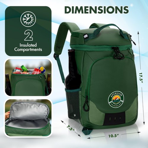Apenglow Backpack Cooler – Leakproof Cooler Bag – Waterproof Holds 24 Cans