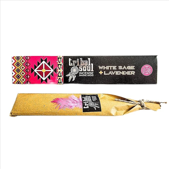 Tribal Soul Incense Smudge Sticks - Premium Incense - 90 Grams (White Sage + Lavender)