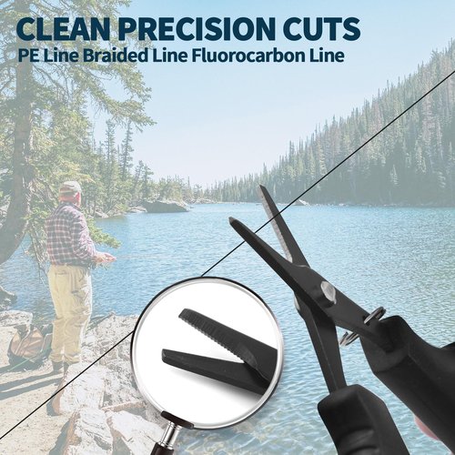2 PCS Fishing Scissors with Retractable Buckles, Fishing Line Cutter for Braided Line, Cutter Stainless Steel with Teflon Coated Fishing, Fishing Accessories Tools for Saltwater Freshwater