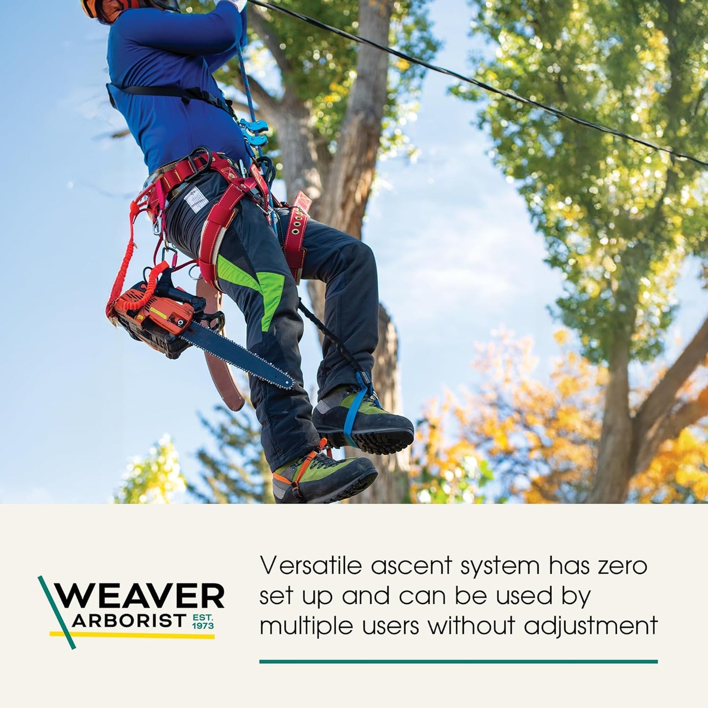 Weaver Arborist Nylon Foot Ascender Tree Climbing Sling, Short, HAAS Velox Rope Ascender System, Zero Setup, Durable Arborist Gear (Black/Orange)