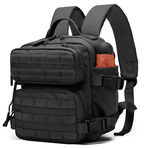 ONE WVW PIN Mini Tactical Backpack for Men and Women, 9L Small Molle Backpack for Woman Military Backpacks for Gym, Hiking, Daily, Travel, Camping (Black)