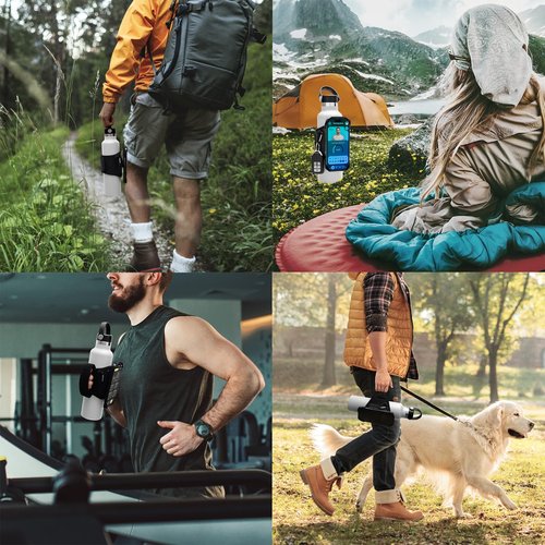 Cikyner Water Bottle Strap, Water Bottle Holder for Mobile Phone 360° Rotatable & Removable Water Bottle Pouch Gym Water Bottle Accessories for 4.5-7'' Mobile Phone & 18-40 oz Water Bottles (G7L)