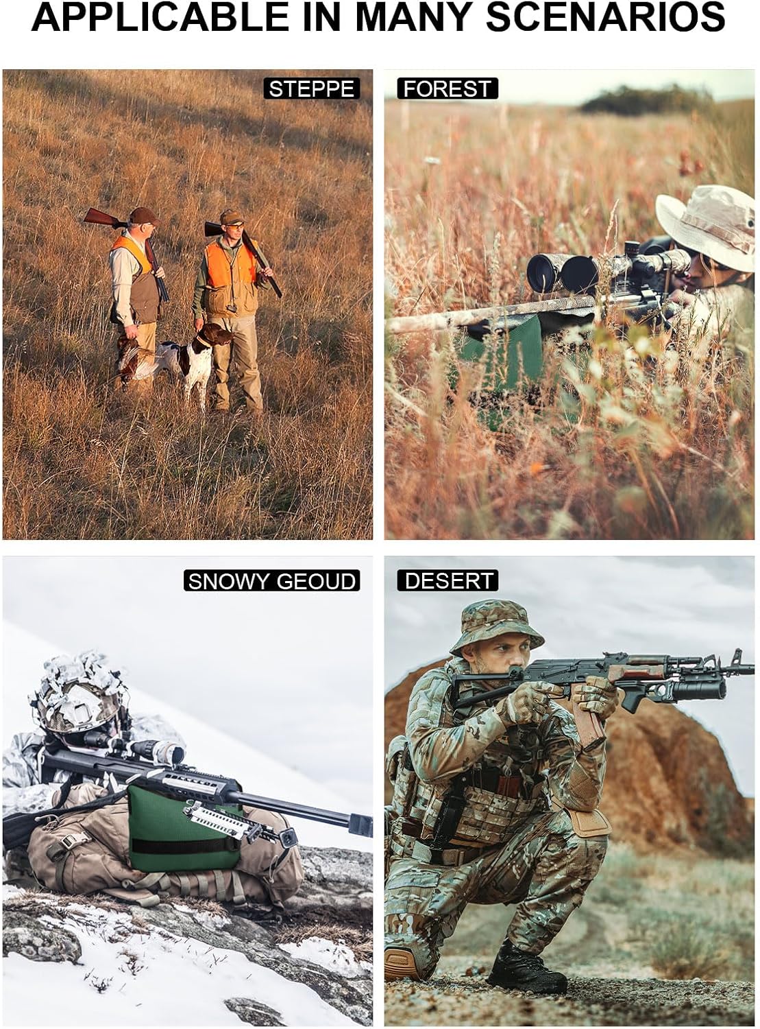 Twod Outdoor Shooting Rest Bags - Target Sports Bench Rest with Front & Rear Support SandBag Stand Holders for Gun Rifle Shooting Hunting Photography - Unfilled