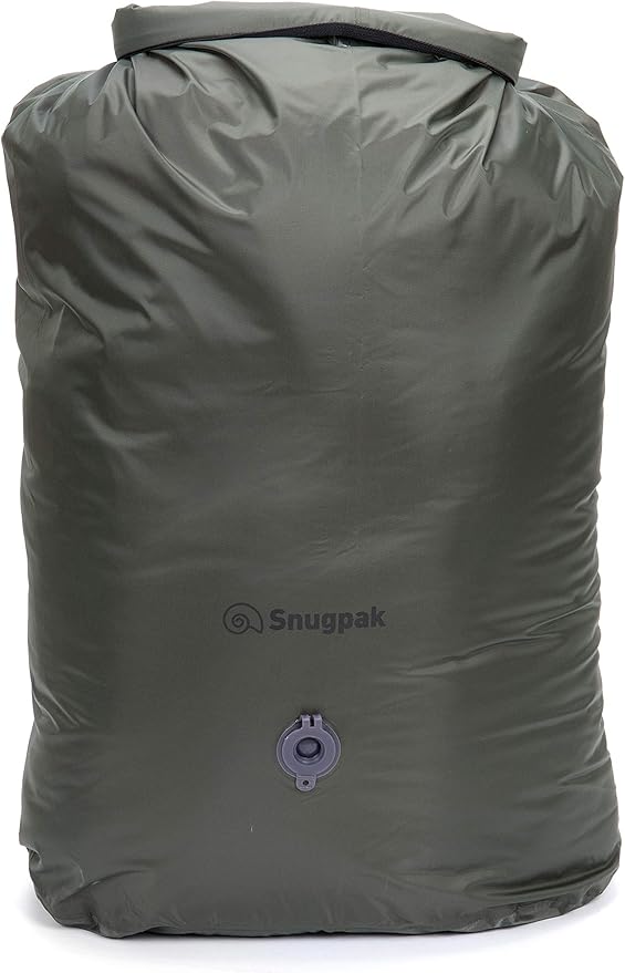 Snugpak Dri-Sak with Air Valve, Waterproof Storage Bag with Roll and Clip Seal, 40 Liter, Olive