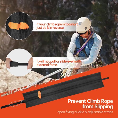 ProSSS Rope Protector Rock Climbing Arborist 26in PVC Polyester with Telescopic Fixation Straps and Rope Fixing Buckle