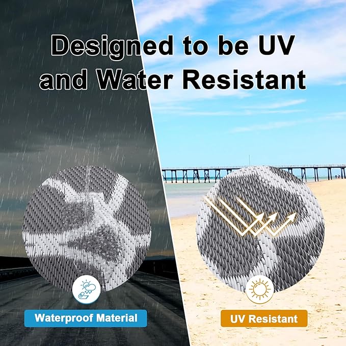 HEBE Outdoor Rug 5'x8' for Patios Waterproof Clearance Reversible Patio Mat Plastic Straw Rug RV Camping Mat Outside Area Rug Carpet for Camping RV,Porch,Deck,Balcony,Camper,Backyard