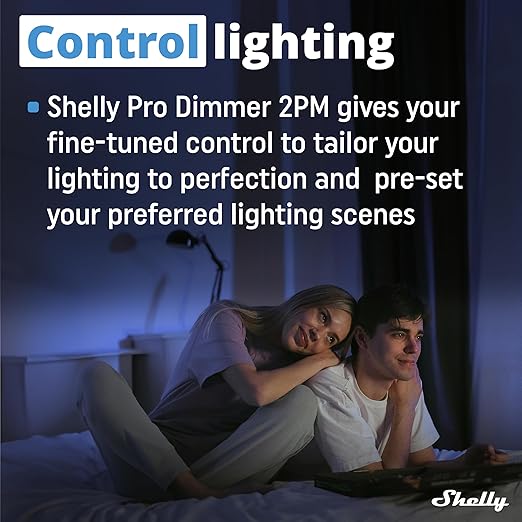 Shelly Pro Dimmer 2PM | Wi-Fi & LAN 2-Channel Smart Dimmer with Power Metering | Home Automation | Bluetooth Gateway | DIN Rail | Compatible with Alexa & Google Home | Dimmable Lights