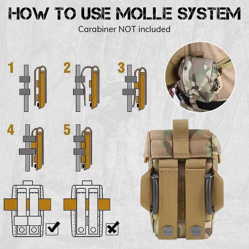 VOTAGOO GEAR Rangefinder Pouch with Protective Padding and Quick-Release Buckle, Molle Compatiblefor Binocular Packs, Tactical Hunting Bag Accessory (CP)