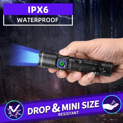 DARKBEAM UV Light Flashlight Black Light 365nm, 3 LED Mini Blacklight Flashlights Rechargeable Woods Lamp, Super Power 20W for Pet Urine, AC Leak, Scorpion, Resin, Curing Glue