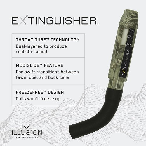 Illusion Systems Extinguisher Deer Call and Black Rack Rattling System - Patented Modislide and Bone-Core Technology - NAHC Approved - Deer Hunting Accessories and Equipment