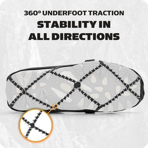 Yaktrax Pro Plus Traction Cleats for Ice and Snow, 360° Steel Coil Grip for All-Direction Traction, Flexible Thermoplastic Upper, Easy On/Off with Heel Tab, Includes Carry Bag & Carabiner, X-Large