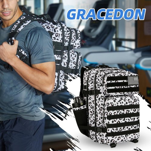 gracedon 35L Military Tactical Backpack with Molle System for Women Men Assault Pack Daypacks for Gym Outdoor Backpacks (Neopard)