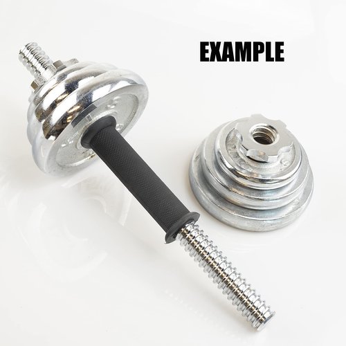 Rowland Harbor 38cm/14.9 Inch Pink Threaded Dumbbell Durable Rubber Handles/Adjustable Dumbbell Bar Handles - Fit 1 inch Standard Weight Plate - Weightlifting Accessories - Sold in Pair