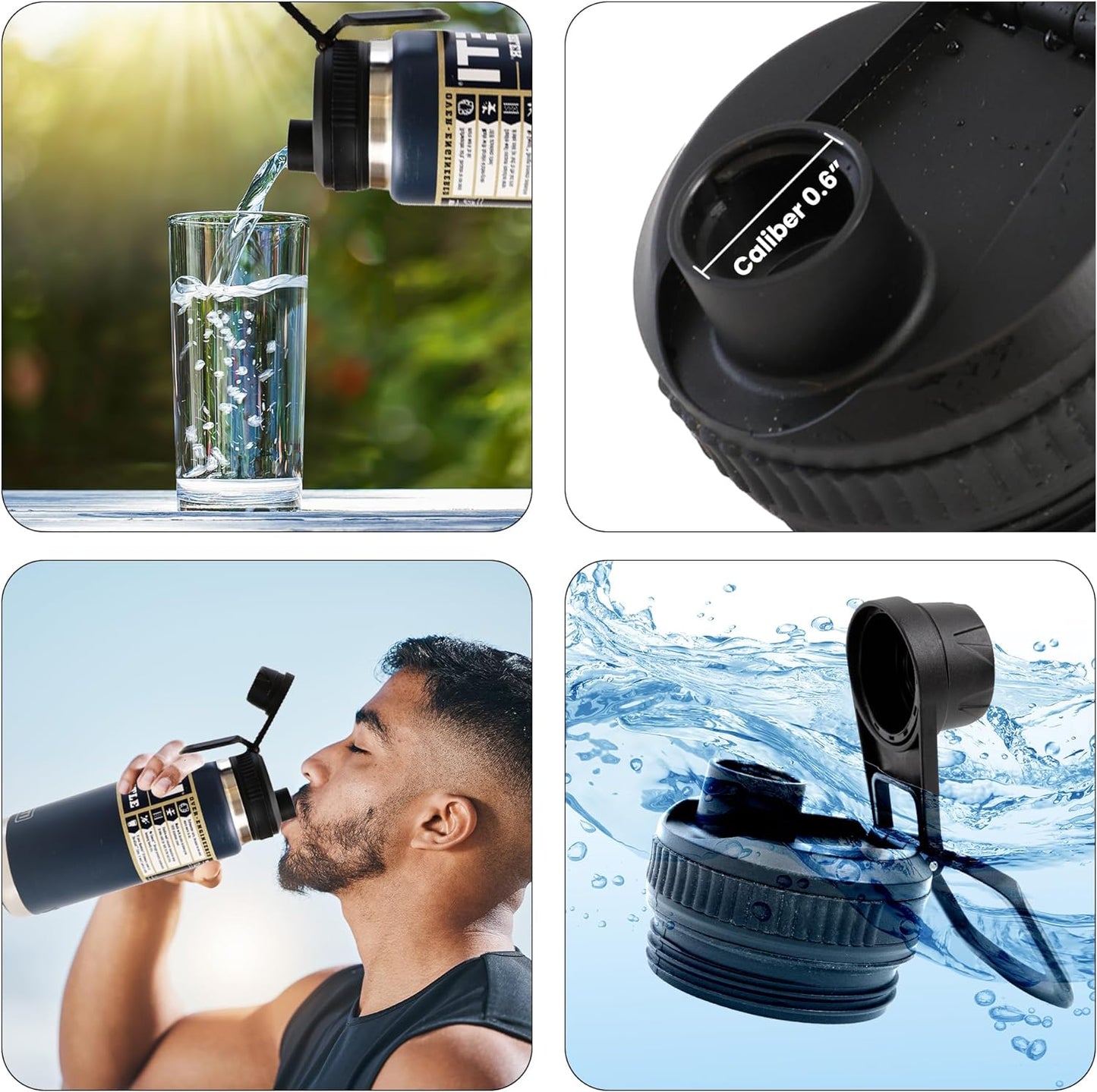 SmartKap Yeti Lid for Rambler 12/18/26/36/46/64 Oz | Yeti Lid with Wide Loop Handle | Leakproof | BPA Free | Dishwasher Safe