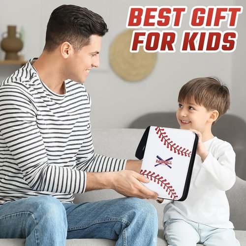 Baseball Card Binder 900 Pockets, Baseball Trading Cards Collection, 9-Pocket Sports Card Holder with 50 Pages Removable Sleeves and Zipper