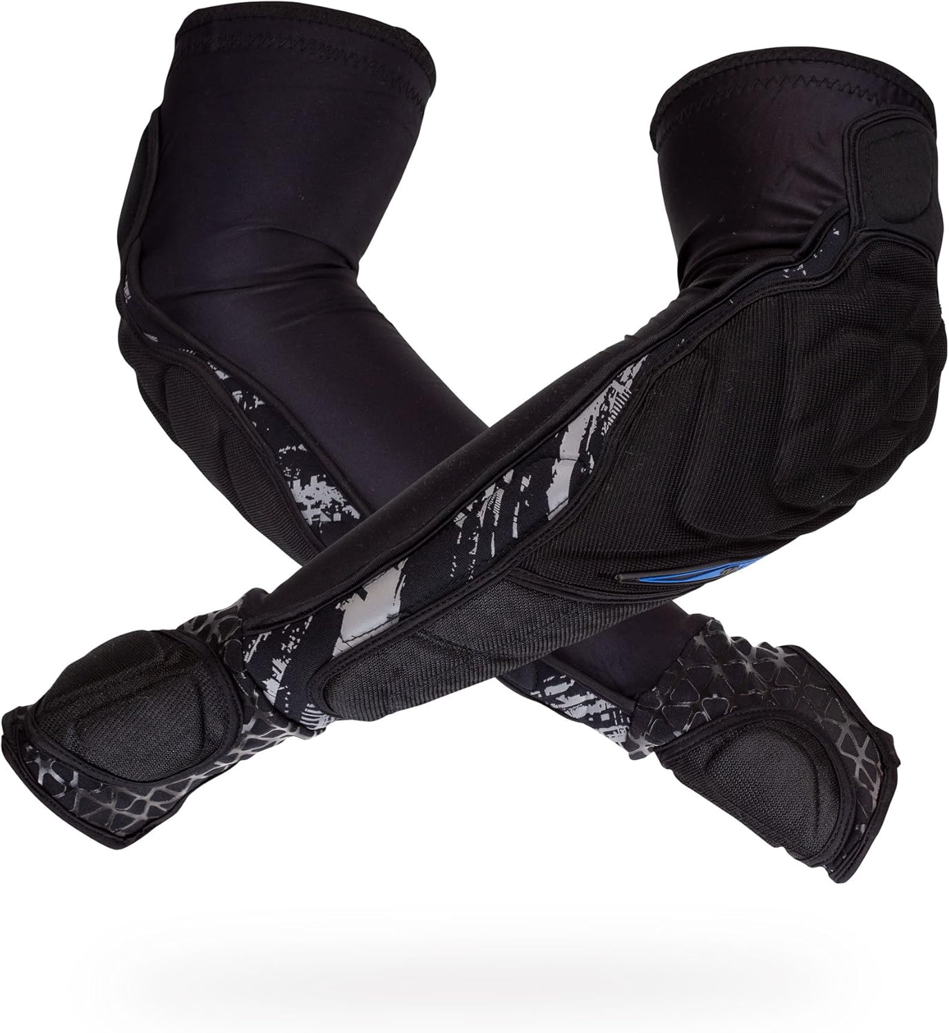 VIRTUE Breakout Elbow and Forearm Pads - Lightweight Multi-Sports Protective Arm Pads with Moisture Wicking Compression Sleeve Liner and High Density 3D Molded Foam for High Impact Protection - Black
