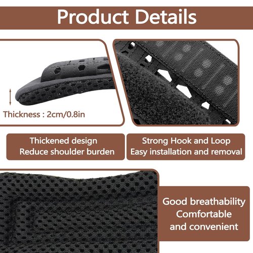 Sekonow 2 Pack Shoulder Strap Pad for Tactical Vest, Breathable Backpack Strap Pads Bag Strap Soft Mesh Cushion Pads for Plate Carrier, Chest Rig, Sling Bag, Duffle Bag (Khaki)