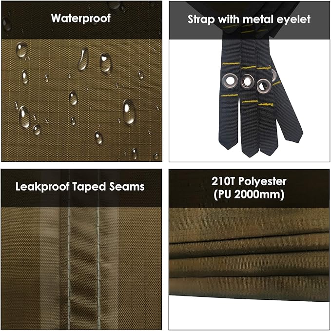 Gold Armour Tent Footprint, Camping Tarp Waterproof Ultralight - 84x60in | 84x84in | 84x96in | 82x106in | 120x108in | 120x120in | 120x144in Floor and Ground Tarps for Camping (OD Green 84x84in)