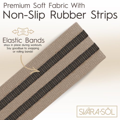 Svära Söl Fabric Resistance Bands Set of 3 for Legs, Glutes, Arms, Booty Bands for Women and Men, Resistance Bands for Working Out, Physical Therapy, Strength Training, Elastic Bands for Exercise