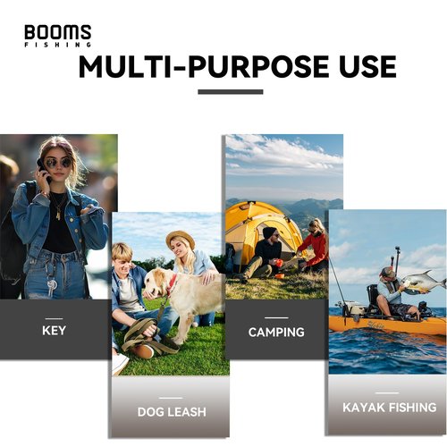 Booms Fishing Black Carabiner Clip: 3.1" Heavy Duty Carabiners 12kN/2697lbs Large Aluminum Carbiner for Keys Water Bottle Dog Leash Camping Hiking, Caribiner Keychain Hook Carbineers D Ring Clip 2PCS