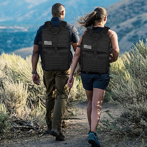 WOLT | Tactical Backpack for Men 45L Military Molle Backpack Large 3 Day Assault Pack Rucking Backpack for Hiking Survival(Black)