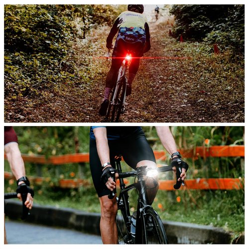 CYCLAMI Bike Lights Front and Rear, Smart Headlight and Tail Light, 11+20 Modes Brake Sensing Bicycle Back Lights USB Rechargeable Bike Lights Set, Waterproof IP6, Cycling Safety Accessories