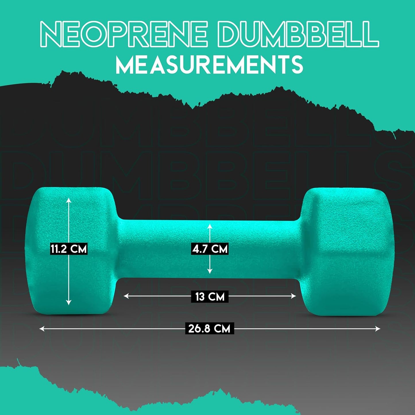 Neoprene Dumbbell Set of 2, Non-Slip, Hex Shape, Free Weights for Muscle Toning and Strength Building - Portable Home Gym Hand Weights