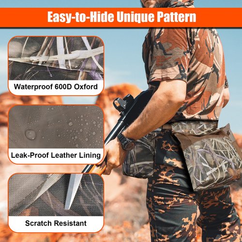 Dove Hunting Belt - AYAMAYA Adjustable Dove Belts with Detachable Game Pouch, Shell Bags, Water Bottle Carrier, Shotgun Shell Pouch for Bird Hunting, Squirrel, Duck Hunting Bag Gear