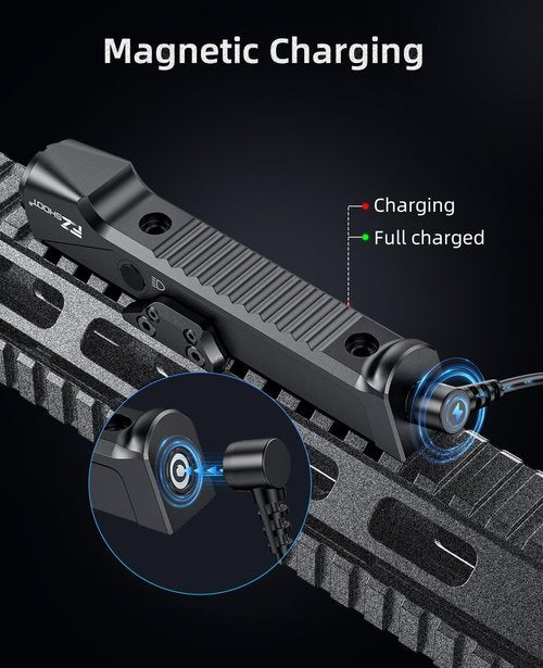 EZshoot 1800 Lumens Rifle Light Compatible with Picatinny and M-Rail, Rifle Flashlight with Magnetic Rechargeable, Tactical Flashlight with Strobe for Home Denfence, Hunting