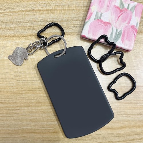 Vagocom 4Pcs Cute Cat Keychain Carabiner Clip,1.38inches/3.5cm Zinc Alloy Small Spring Key Chain Hooks for Key Ring,Key Holder(Black)