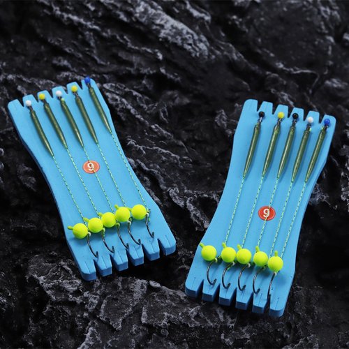CWSDXM Hair Rigs Fishing Gear with Braided Thread Line, Carp Fishing Hooks Size 2/4/6/8, Swivel Snaps and Artificial Carp Boilie Eggs (Hair Rigs Fishing Size 6-10pcs)