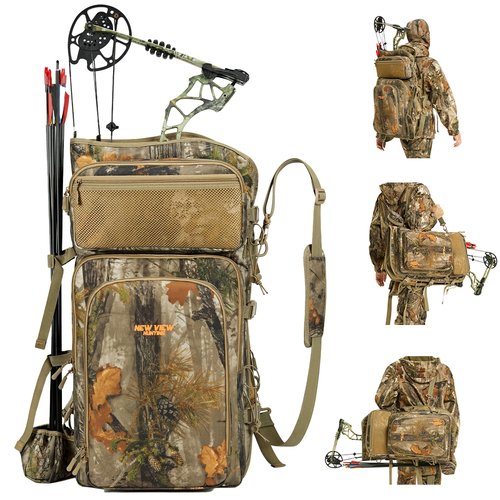 NEW VIEW Hunting Backpack with Multiple Carry Options, Features Adjustable Shoulder Strap & Spacious Bow Compartment, Lightweight Hunting Bag with Expandable Bow Holder
