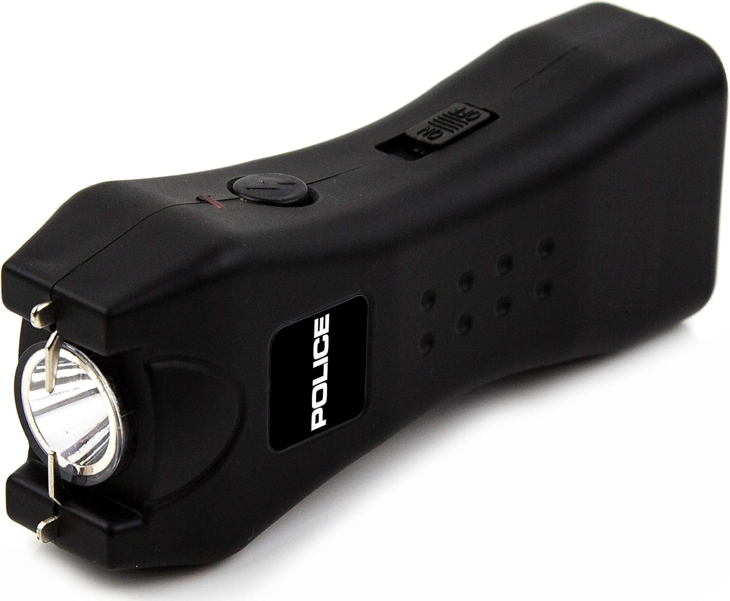 Police Stun Gun for Self Defense 618 – High Voltage Mini Rechargeable with LED Flashlight, Compact & Heavy Duty – Personal Security for Women Men - Black