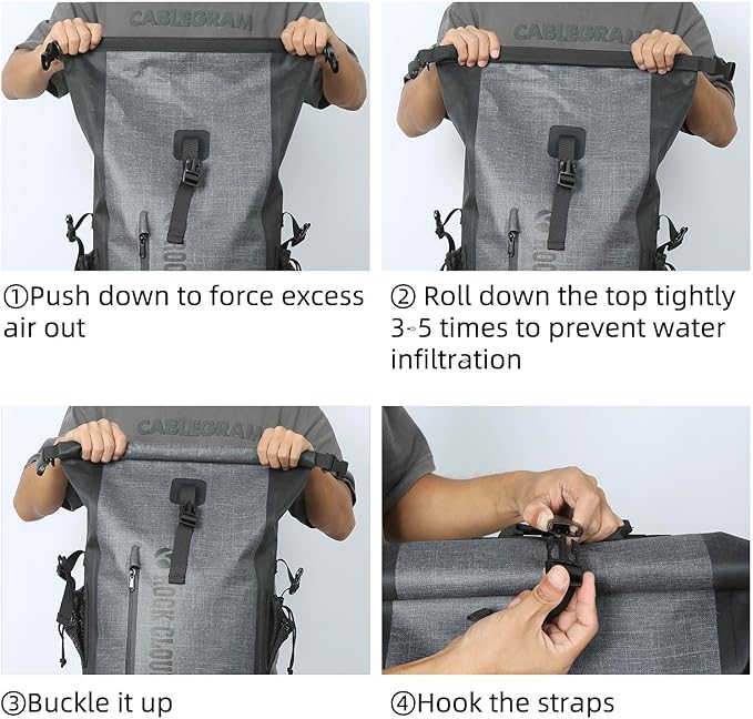 ROCK CLOUD Waterproof Backpack Dry Bag 25L TPU Dry Sack for Kayaking Rafting Boating Beach Surfing Swimming Canoe Camping Hiking Fishing Ski
