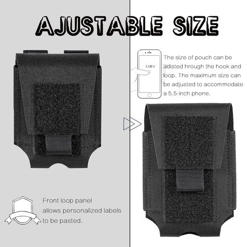 Lonloke Double Handcuff Holder-MOLLE Hand Cuffs Pouch for Duty Belt,Police Handcuffs Case Law Enforcement. (BK)