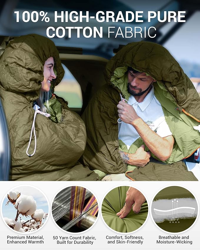 KingCamp Sleeping-Bags Down Sleeping Bag for Adults, Recycled 700 FP Cold Weather 3-4 Season Sleeping Bag