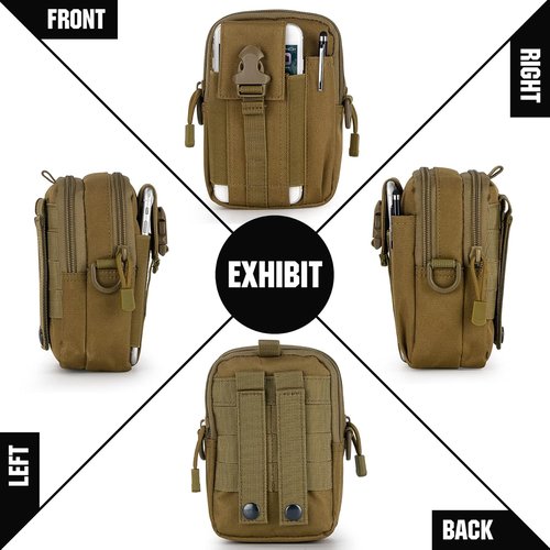IronSeals Tactical Molle Phone Pouch Compact Utility Belt Waist Bag with Shoulder Strap for iPhone 14 Plus/14 Pro Max/14 Pro/14/13 Pro Max/13/12 Pro